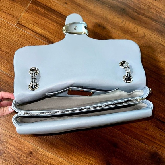 Coach Quilted Tabby Light Blue Leather Shoulder Bag - Picture 6 of 10